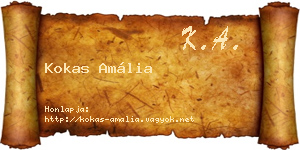 Kokas Amália névjegykártya